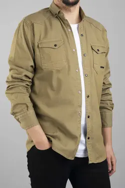 پیراهن جین اسلیم فیت سبز مردانه برند bombe کد 1678635729