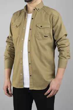 پیراهن جین اسلیم فیت سبز مردانه برند bombe کد 1678635729