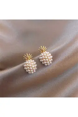 گوشواره مروارید دوزی شده آناناس برند Pelin Aksesuar کد 1678716279