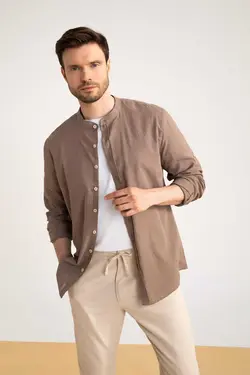 پیراهن مدرن آستین بلند یقه دیپلمات برند Defacto کد 1678948510