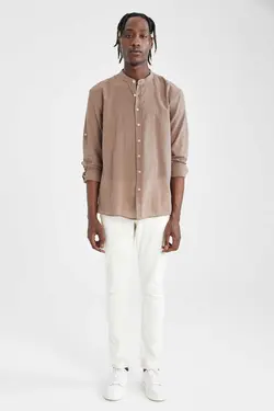 پیراهن مدرن آستین بلند یقه دیپلمات برند Defacto کد 1678948510