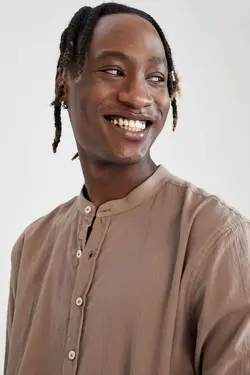 پیراهن مدرن آستین بلند یقه دیپلمات برند Defacto کد 1678948510