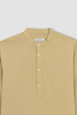 پیراهن اسلیم فیت آستین بلند یقه دیپلمات برند Defacto کد 1678948581