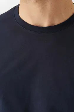 بسته اسلیم فیت یقه گرد ملانژ تیشرت 100پنبه سفید-آبی تیره-سیاه-خاکی-خاکستری مردانه برند Altınyıldız Classics کد 1679032851
