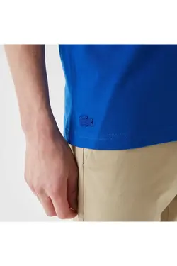 تیشرت چاپی یقه گرد آبی مردانه برند Lacoste کد 1679159906