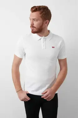 تیشرت یقه سه دکمه سفید مردانه برند Levi's کد 1679159773