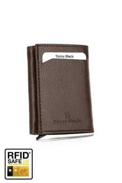 کیف پول جا کارتی محافظ سکه ضد جعبه‎دار اتوماتیک &amp; اصل برند Tonny Black کد 1680788283