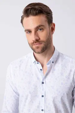 پیراهن اسلیم فیت آبی روشن برند Pierre Cardin کد 1681021830