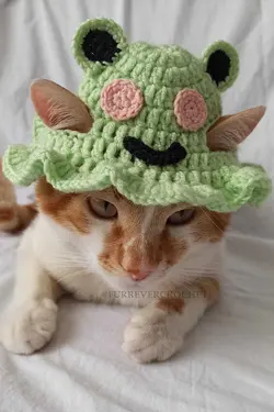 کلاه بافتنی سگ گربه قورباغه سطل برند Furrever Crochet کد 1682321603