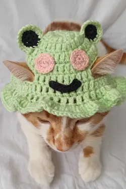 کلاه بافتنی سگ گربه قورباغه سطل برند Furrever Crochet کد 1682321603