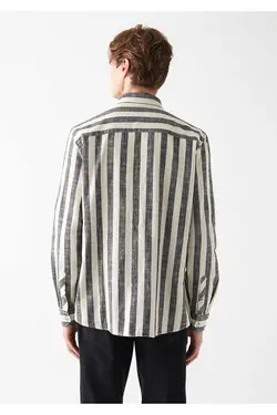 پیراهن برش متناسب راه‎راه / مشکی برند Mavi کد 1682933793