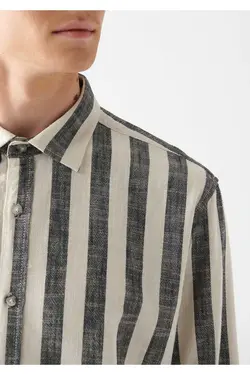 پیراهن برش متناسب راه‎راه / مشکی برند Mavi کد 1682933793