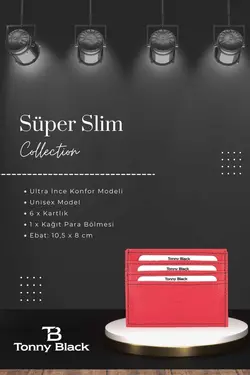 کارت جعبه‎دار چرم مصنوعی مدل صورتی جا کارتی &amp; اصل برند Tonny Black کد 1683192989