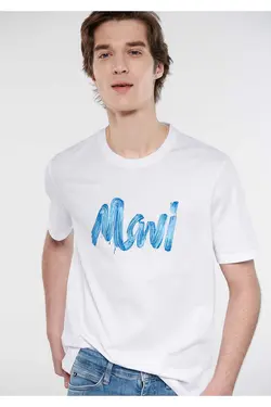 برش متناسب آرم چاپی سفید / تیشرت برند Mavi کد 1683125157