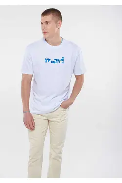 لخت برش راحت آرم گشاد چاپی سفید / تیشرت برند Mavi کد 1683125126