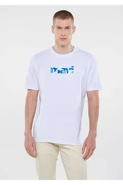 لخت برش راحت آرم گشاد چاپی سفید / تیشرت برند Mavi کد 1683125126
