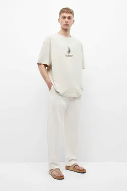 تیشرت آستین کوتاه کار شده برند Pull &amp; Bear کد 1683125192