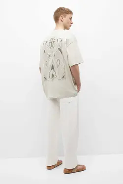 تیشرت آستین کوتاه کار شده برند Pull &amp; Bear کد 1683125192