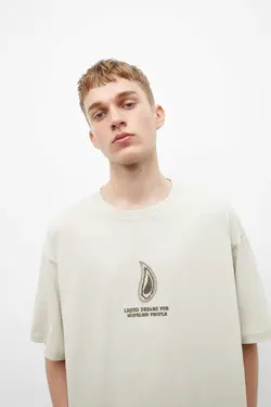 تیشرت آستین کوتاه کار شده برند Pull &amp; Bear کد 1683125192