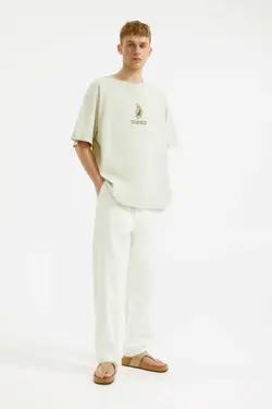تیشرت آستین کوتاه کار شده برند Pull &amp; Bear کد 1683125192