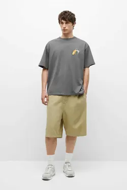 تیشرت آستین کوتاه کار شده برند Pull &amp; Bear کد 1683125185
