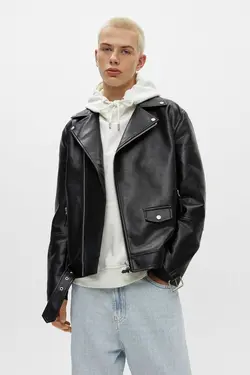 کت چرم مصنوعی مشکی برند Pull &amp; Bear کد 1683470710