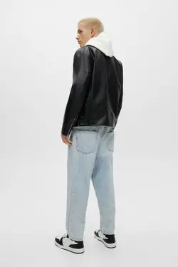 کت چرم مصنوعی مشکی برند Pull &amp; Bear کد 1683470710