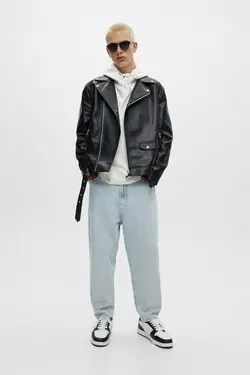 کت چرم مصنوعی مشکی برند Pull &amp; Bear کد 1683470710
