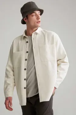 پیراهن گشاد آستین بلند دو جیبه برند Defacto کد 1683610739
