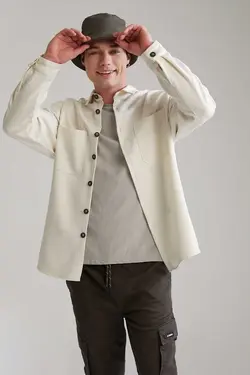 پیراهن گشاد آستین بلند دو جیبه برند Defacto کد 1683610739