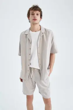 پیراهن گشاد پنبه ای یقه آستین کوتاه برند Defacto کد 1683610274