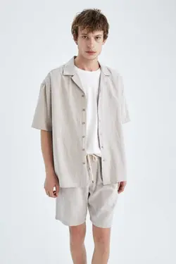 پیراهن گشاد پنبه ای یقه آستین کوتاه برند Defacto کد 1683610274