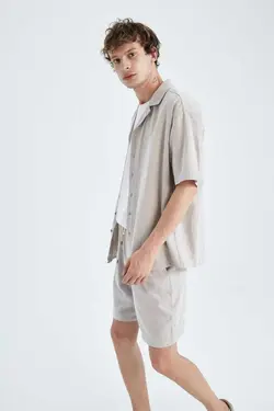 پیراهن گشاد پنبه ای یقه آستین کوتاه برند Defacto کد 1683610274