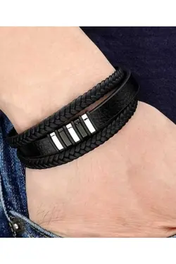 دستبند بافتنی کادو اصل چرم مردانه برند favoristore کد 1683785660