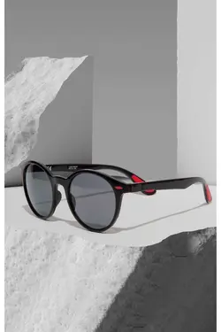 عینک گرد مات طرح‎دار قرمز مشکی مردانه برند RHINESTONE کد 1683785386