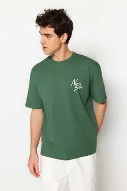 تیشرت چاپی سبز مردانه برند TRENDYOL MAN کد 1683900206