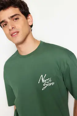 تیشرت چاپی سبز مردانه برند TRENDYOL MAN کد 1683900206
