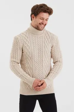 بافتنی طرح‎دار بژ مردانه برند COOL TARZ کد 1683887624