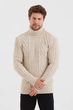 بافتنی طرح‎دار بژ مردانه برند COOL TARZ کد 1683887624