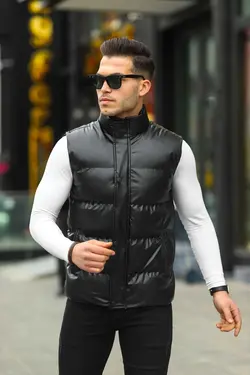 جلیقه مشکی مردانه چرم برند Boymen کد 1683887527
