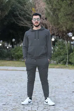 ست لباس راحتی جیب دار کلاهدار پنبه ای مردانه برند han elegant کد 1683887391