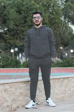 ست لباس راحتی جیب دار کلاهدار پنبه ای مردانه برند han elegant کد 1683887391