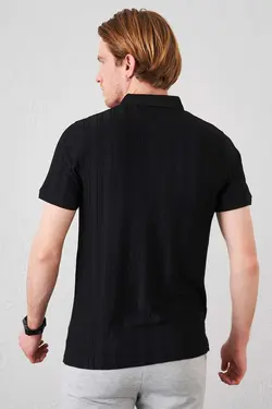 پیراهن یقه جاکاردار نوک تیشرت پایه‎دار مشکی مردانه برند Tena کد 1683887283