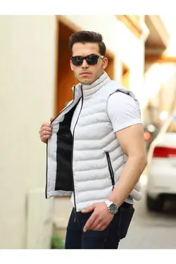 جلیقه پفدار طوسی مردانه برند Boymen کد 1683887543