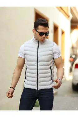 جلیقه پفدار طوسی مردانه برند Boymen کد 1683887543
