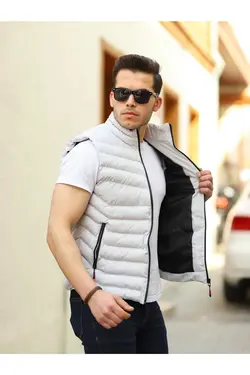 جلیقه پفدار طوسی مردانه برند Boymen کد 1683887543