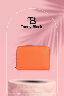 کیف پول جا کارتی کوچک قسمته سکه مدل نارنجی زیپدار زنانه اصل برند Tonny Black کد 1684043466