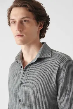 پیراهن متناسب پارچه طوسی برند Avva کد 1684043015