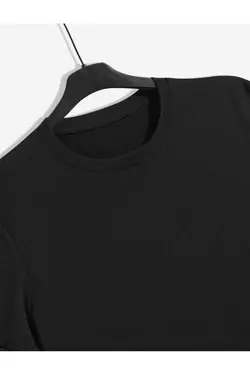 ست شلوارک تیشرت گشاد ترکیبی مشکی برند Baycombine35 کد 1683986637