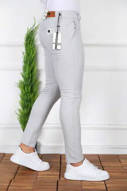 برش ساده پارچه لایکرا کشی قد مچی رنگ طوسی روشن شلوار مردانه برند İDS COLLECTİON کد 1684251989